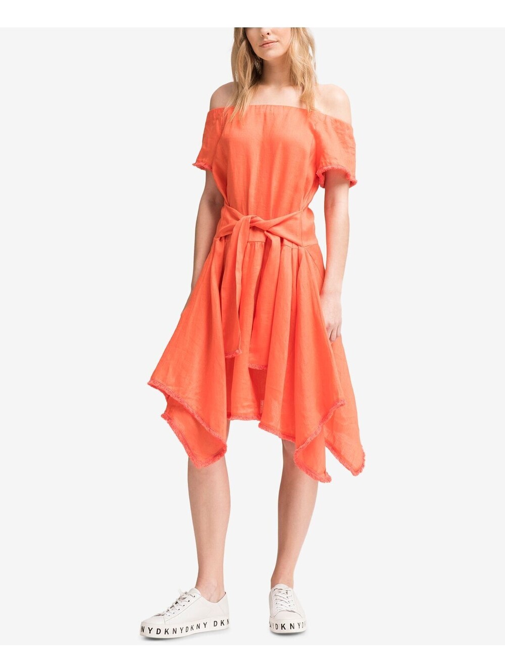 DKNY Womens Off The Shoulder Dress Size L